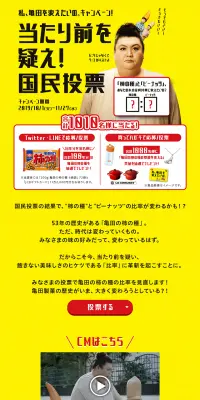 私、亀田を変えたいの。キャンペーンのLPデザイン（サービス・保険・金融／イエロー系／派手系）PC版