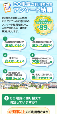 eo電気ご利用者さまアンケート