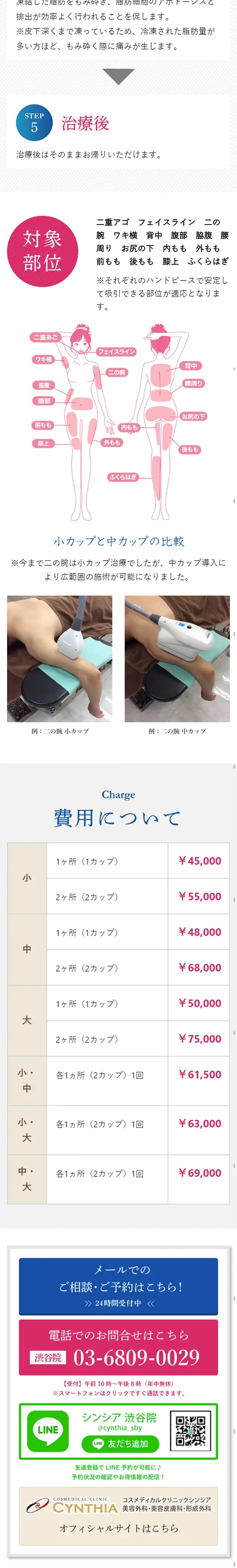 クールテックのLPデザイン（美容サービス／ブルー系／信頼・安心系）スマホ版