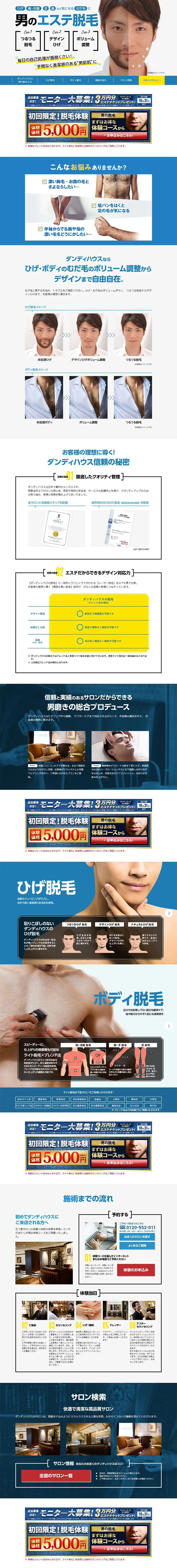 Men's Hair Removal LP design (Beauty services / Shades of blue / Clean-cut) PC version