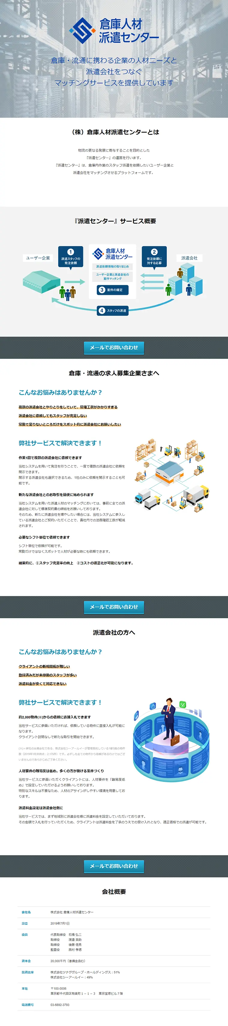 Staffing Center LP design (Services, Insurance, and Finance / Shades of blue / Simple) PC version
