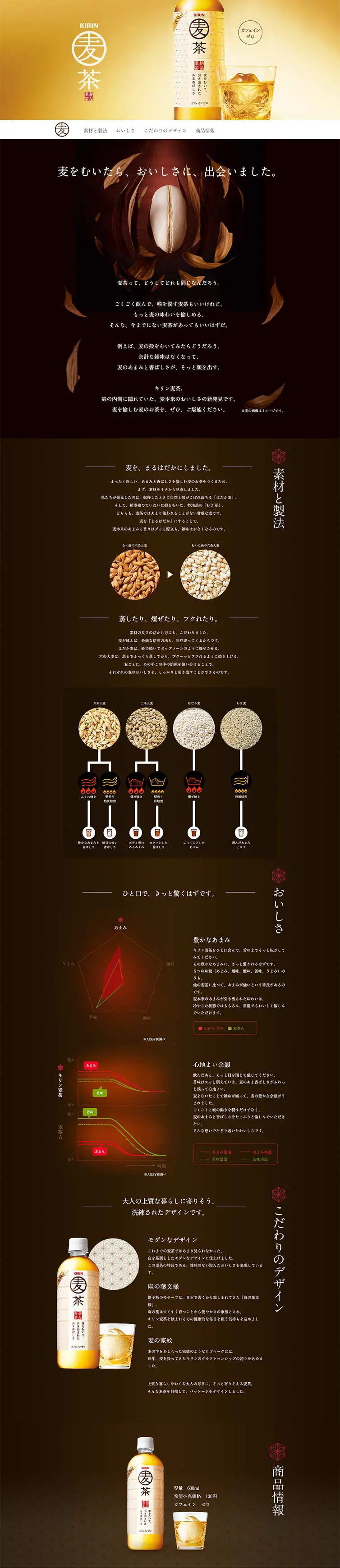 Kirin Barley Tea LP design (Beverages and Alcohol / Gold tones / Simple) PC version