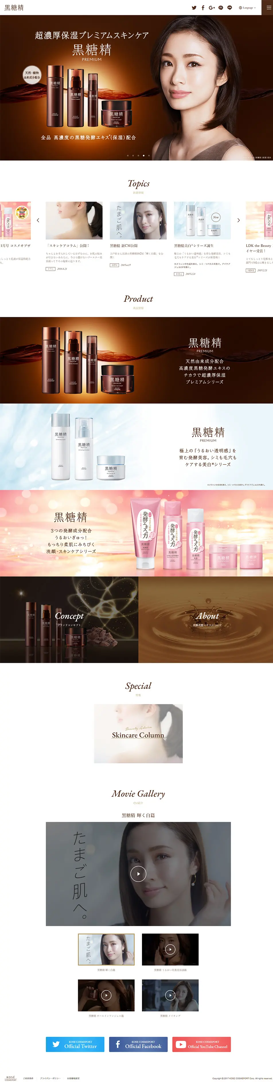 発酵スキンケア　[黒糖精]のLPデザイン（美容・スキンケア・香水／ブラウン系／キレイ系）PC版