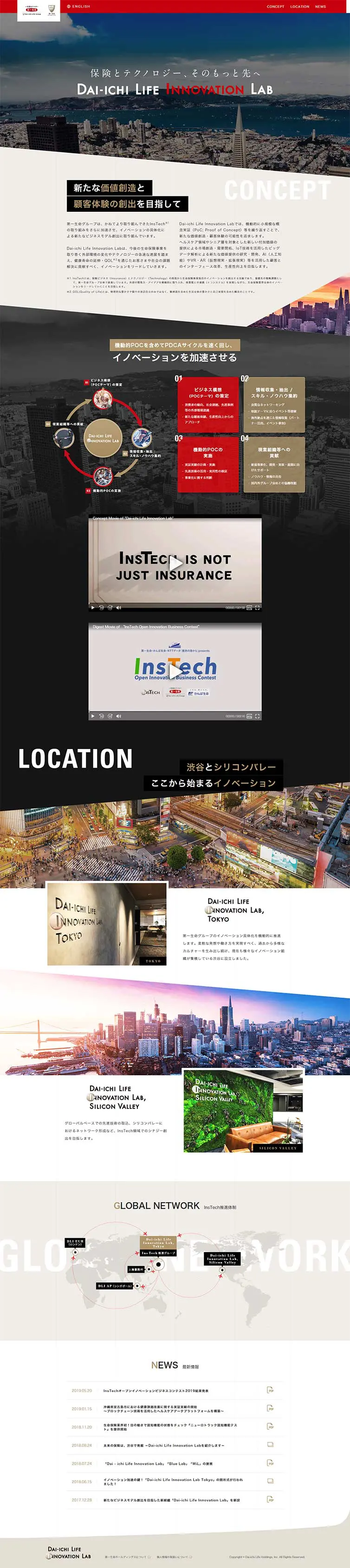 Dai-ichiLifeInnovationLab LP design (Services, Insurance, and Finance / Beige tones / Cool style) PC version