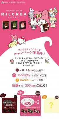 MILCREAのLPデザイン（スイーツ・スナック菓子／ピンク系／かわいい系）PC版