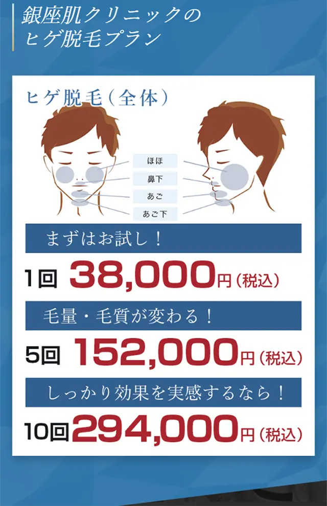 デキる男のヒゲ脱毛のLPデザイン（美容サービス／ブルー系／キレイ系）スマホ版