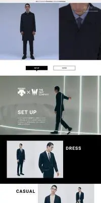 DESCENTE × THE SUIT COMPANYのLPデザイン（ファッション／ホワイト系／シンプル系）PC版