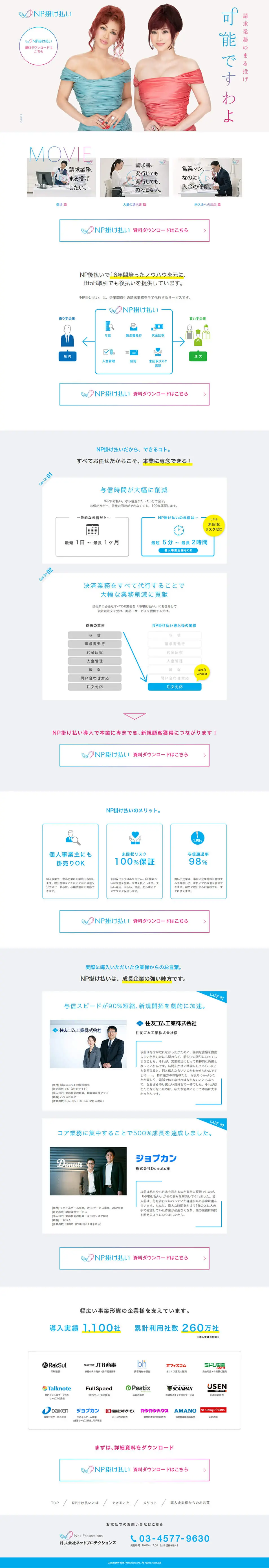 NP Kakebarai LP design (Insurance, Finance, Credit / White-based / Simple) PC version