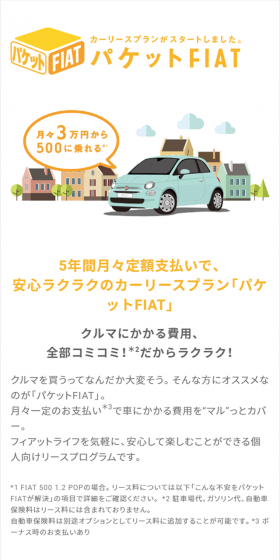 パケットFIATのLPデザイン（車・バイク・自転車／オレンジ系／かわいい系）スマホ版