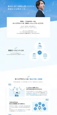 キャリアチケット2020のLPデザイン（求人・採用関連／ブルー系／信頼・安心系）PC版