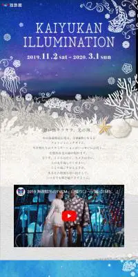 海遊館 イルミネーションのLPデザイン（サービス・保険・金融／ブルー系／アート・芸術系）スマホ版