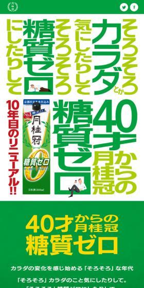 40才からの糖質ゼロのLPデザイン（飲料・お酒／グリーン系／シンプル系）スマホ版