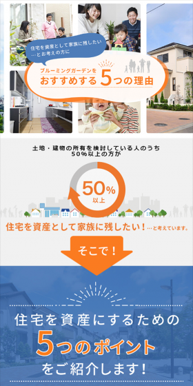 5 reasons to recommend Blooming Garden LP design (Housing and Real Estate / Orange tones / Trust and Safety) Mobile version