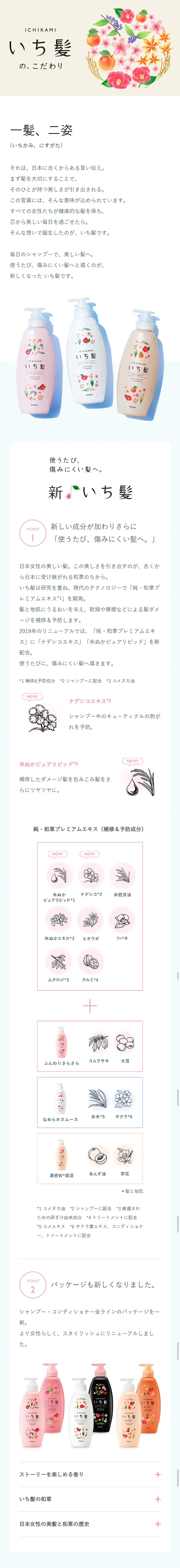 Ichikami LP design (Beauty, Skincare, Fragrance / Shades of blue / Clean-cut) Mobile version