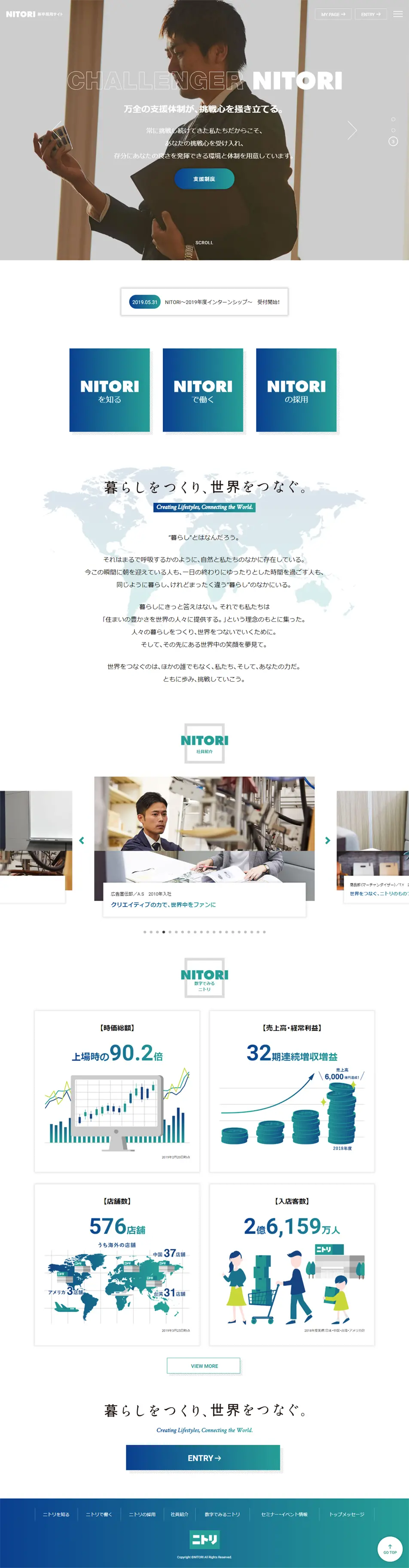 New Graduate Recruitment Site LP design (Recruitment and Hiring / Green tones / Cool style) PC version