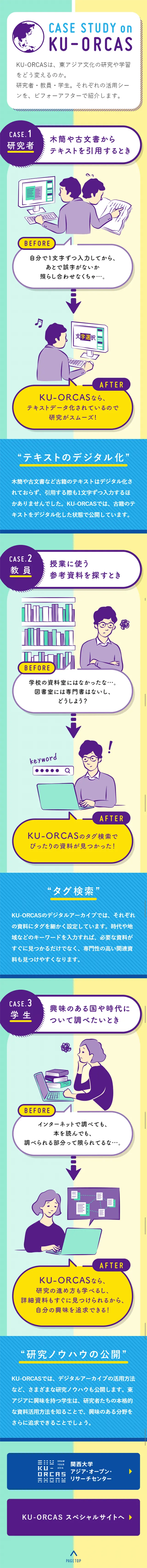 KU-ORCASのLPデザイン（学び・教材／カラフル系／信頼・安心系）スマホ版