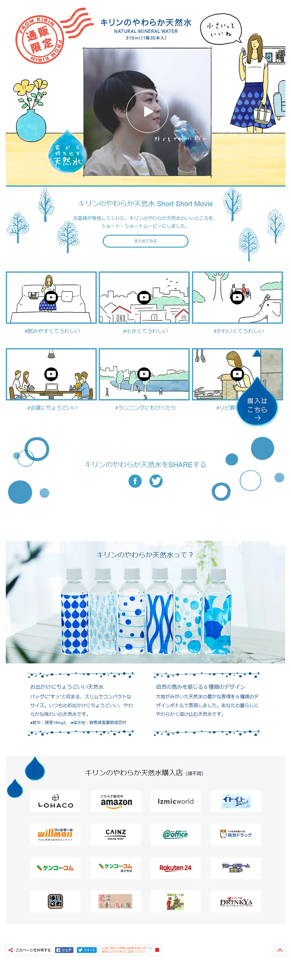 Kirin Mellow Natural Water LP design (Beverages and Alcohol / White-based / Cute style) PC version