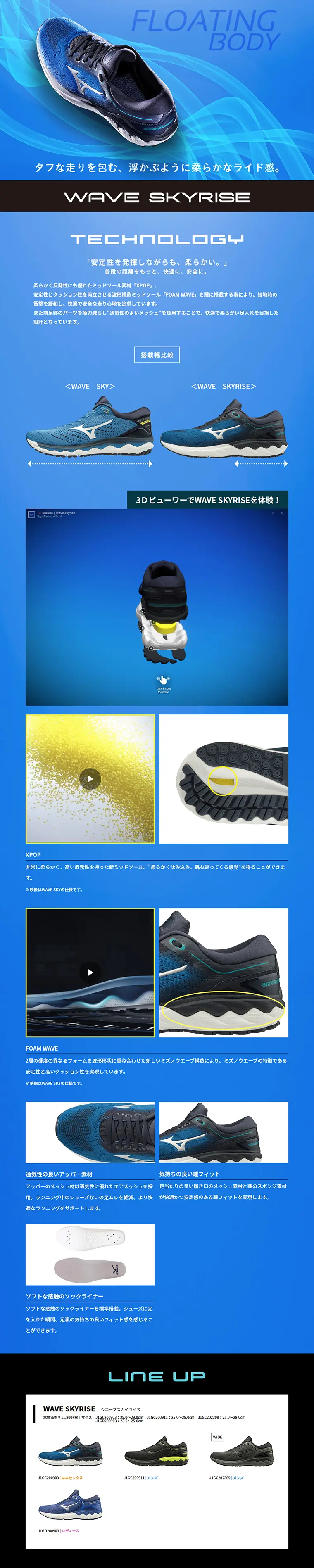 ウエーブスカイライズのLPデザイン（スポーツ／ブルー系／シンプル系）PC版