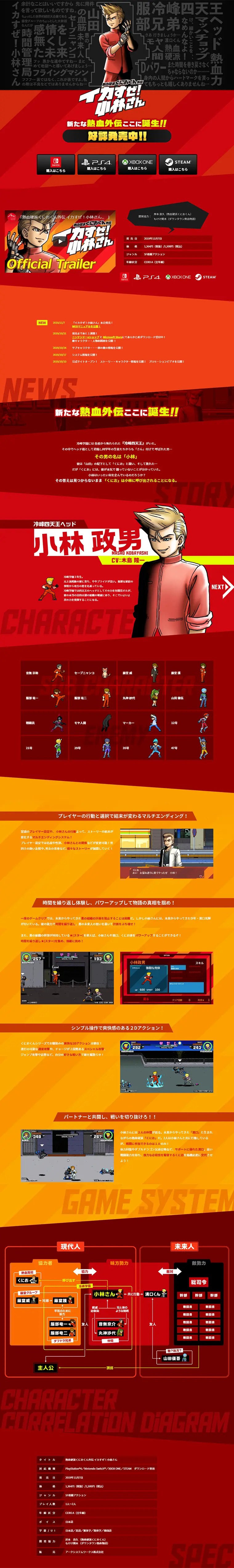 熱血硬派くにおくん外伝 イカすぜ！小林さんのLPデザイン（本・音楽・ゲーム／レッド系／かっこいい系）PC版