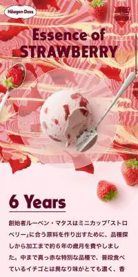 Essence of STRAWBERRYのLPデザイン（スイーツ・スナック菓子／パープル系／かわいい系）スマホ版