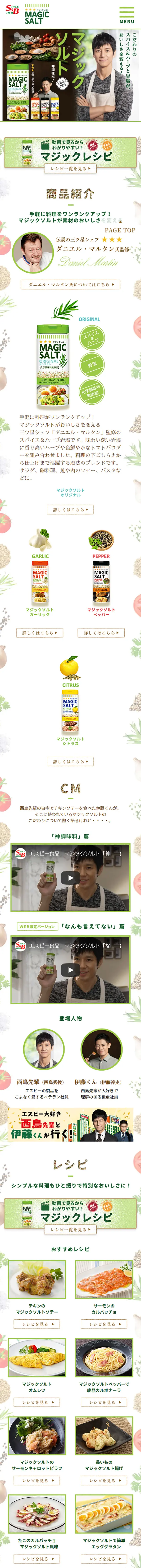 Magic Salt LP design (food / White-based / Natural style) Mobile version