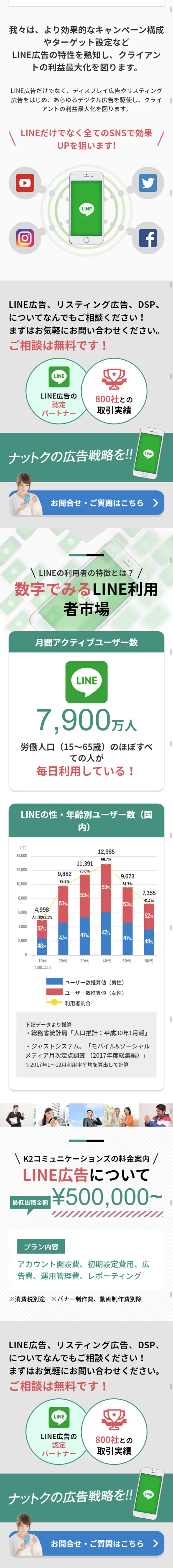 LINE Ad Management LP design (Internet service / Shades of grey / Trust and Safety) Mobile version