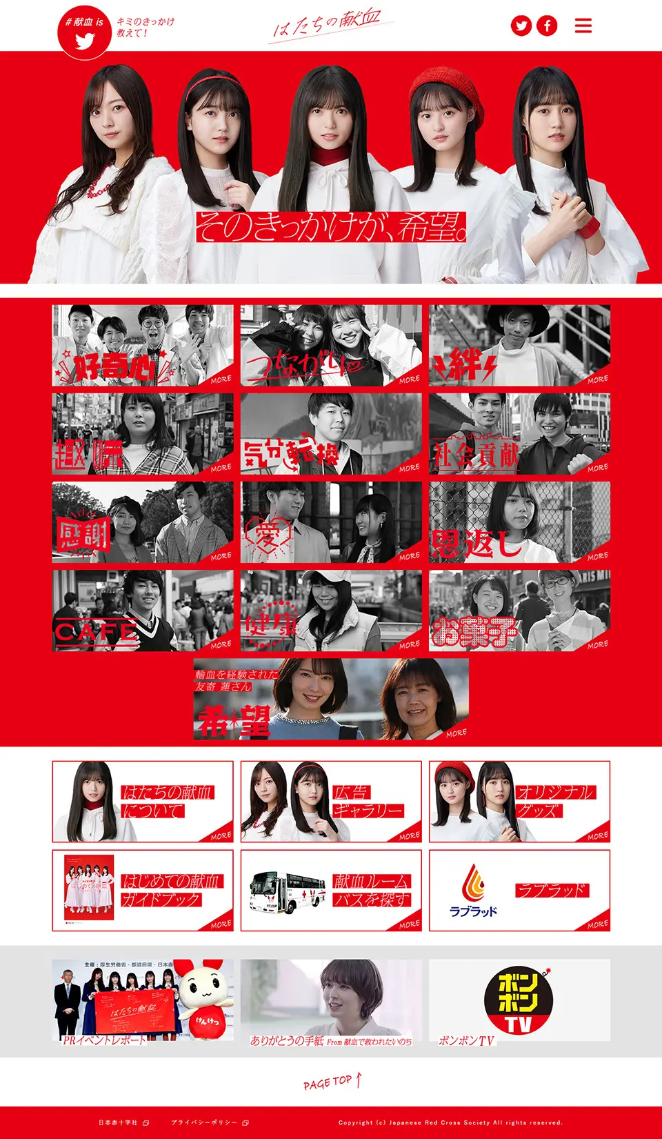 Blood Donation for 20-Year-Olds LP design (Services, Insurance, and Finance / Red tones / Simple) PC version