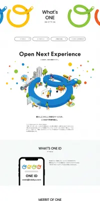 サービス体験プラットフォームONEのLPデザイン（インターネットサービス／ホワイト系／シンプル系）PC版