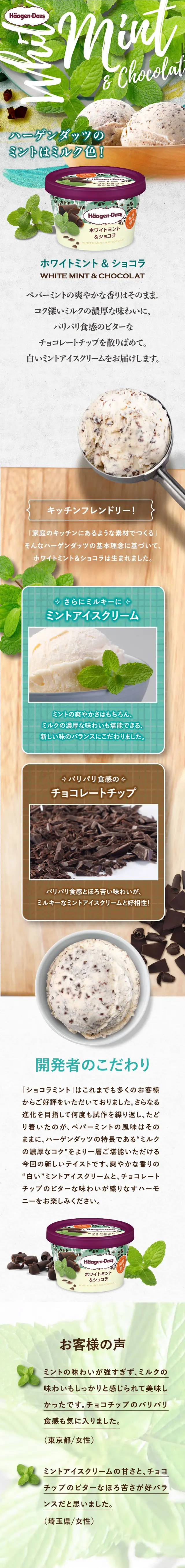 White Mint & Chocolate LP design (Sweets and Snacks / Green tones / Refreshing type) Mobile version