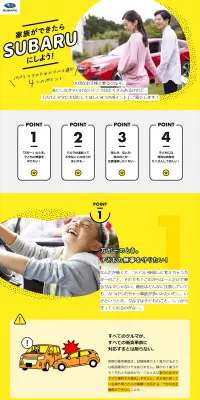 クルマ選び4つのポイントのLPデザイン（インターネットサービス／イエロー系／にぎやか系）PC版