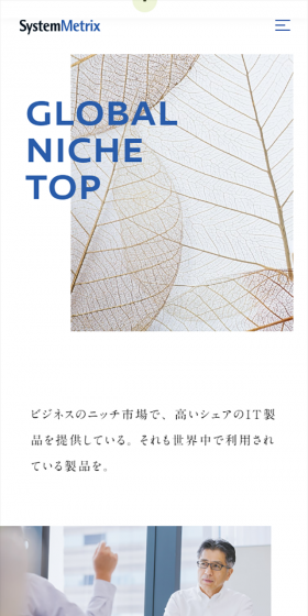 システムメトリックス株式会社のLPデザイン（サービス・保険・金融／ホワイト系／シンプル系）スマホ版
