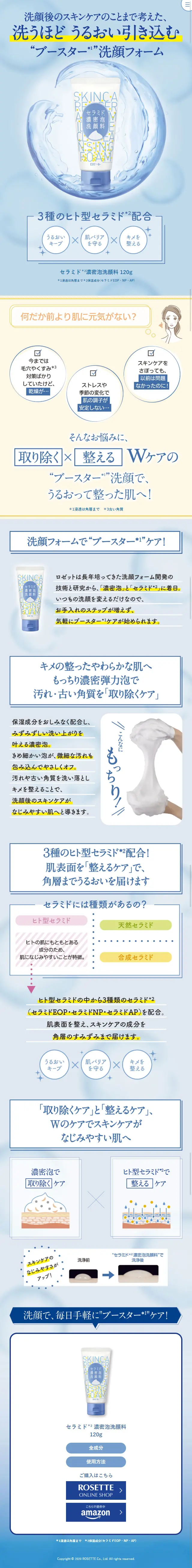 Ceramide Rich Foam Facial Cleanser LP design (Beauty, Skincare, Fragrance / Shades of blue / Refined style) Mobile version