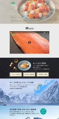 生アトランティックサーモンのLPデザイン（食品／ブラック系／ナチュラル系）PC版