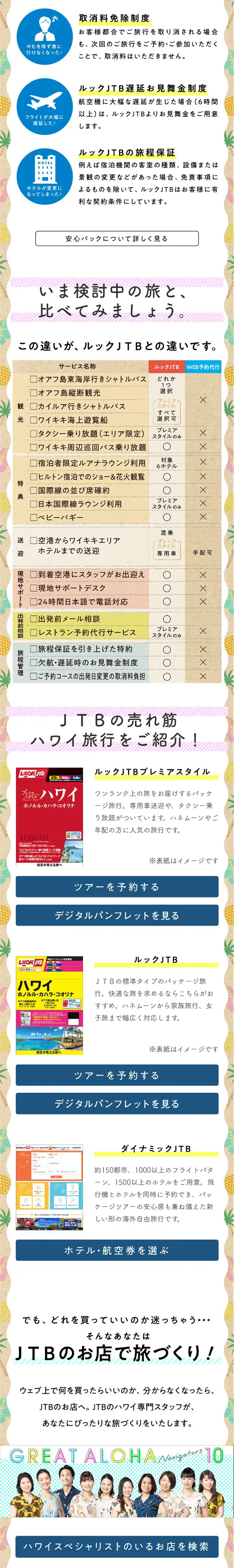 JTB's Got It! Hawaii LP design (Travel & Outdoor / Shades of blue / Cute style) Mobile version