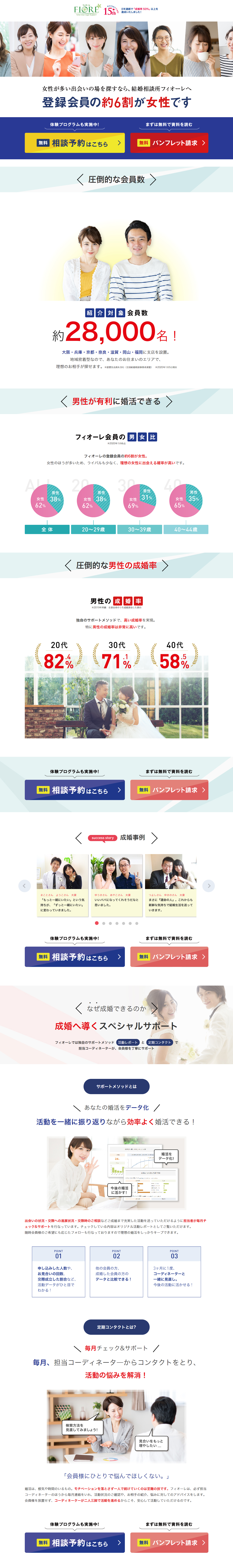 Marriage Agency Fiore LP design (Services, Insurance, and Finance / Shades of blue / Trust and Safety)