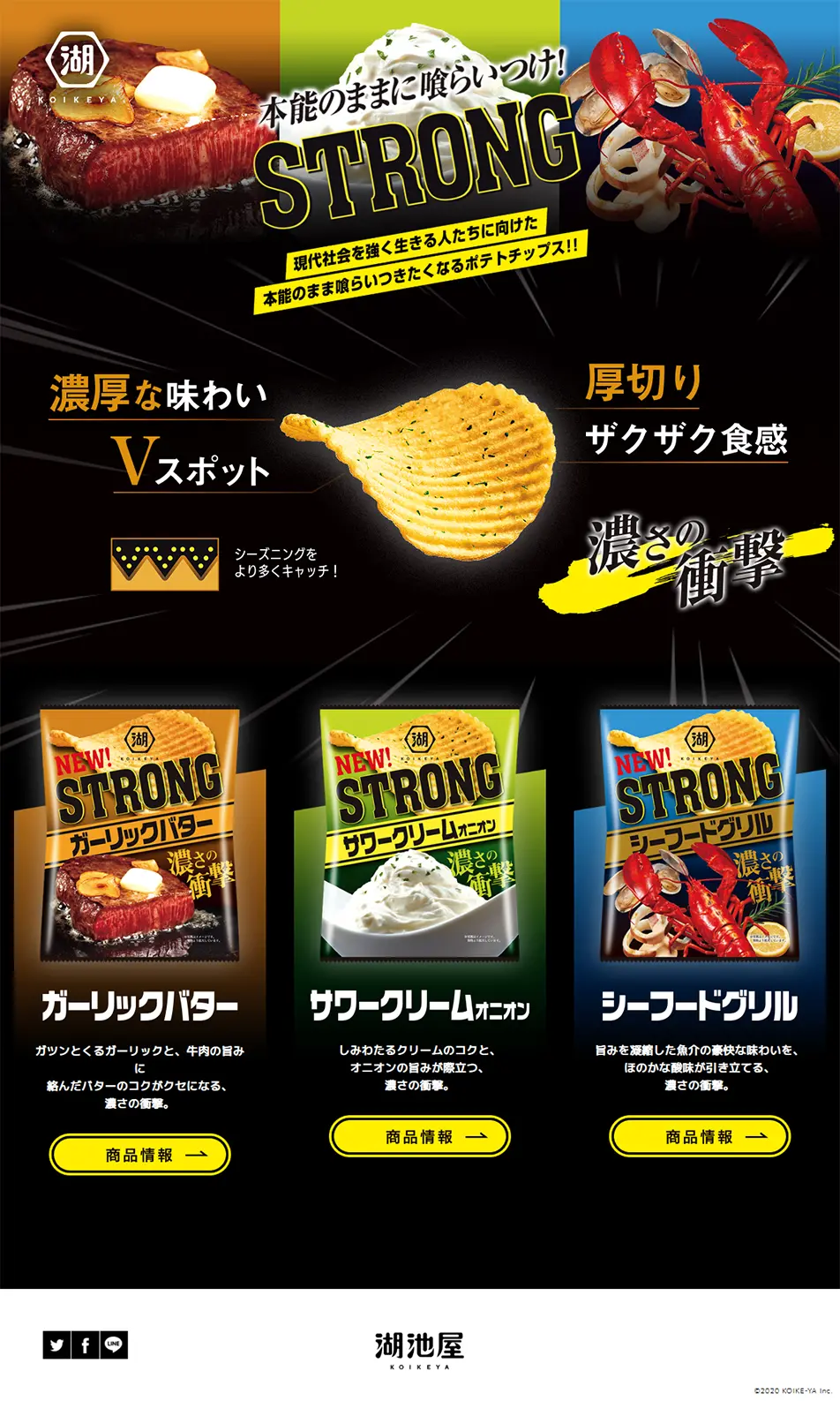 KOIKEYA STRONGのLPデザイン（スナック・ガム・あめ・グミ／ブラック系／かっこいい系）PC版