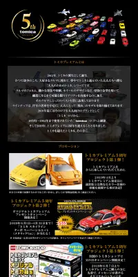 トミカプレミアム５周年のLPデザイン（玩具・ホビー・フィギュア／ブラック系／かっこいい系）PC版