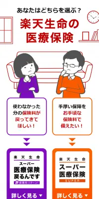 楽天生命の医療保険のLPデザイン（サービス・保険・金融／レッド系／信頼・安心系）スマホ版