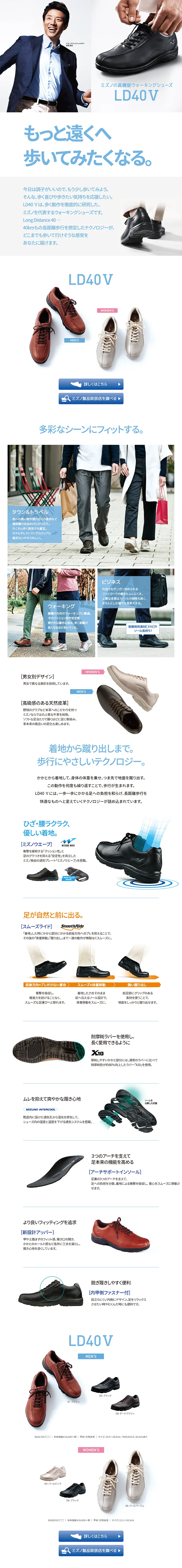 高機能ウォーキングシューズ LD40VのLPデザイン（ファッション／レッド系／信頼・安心系）PC版