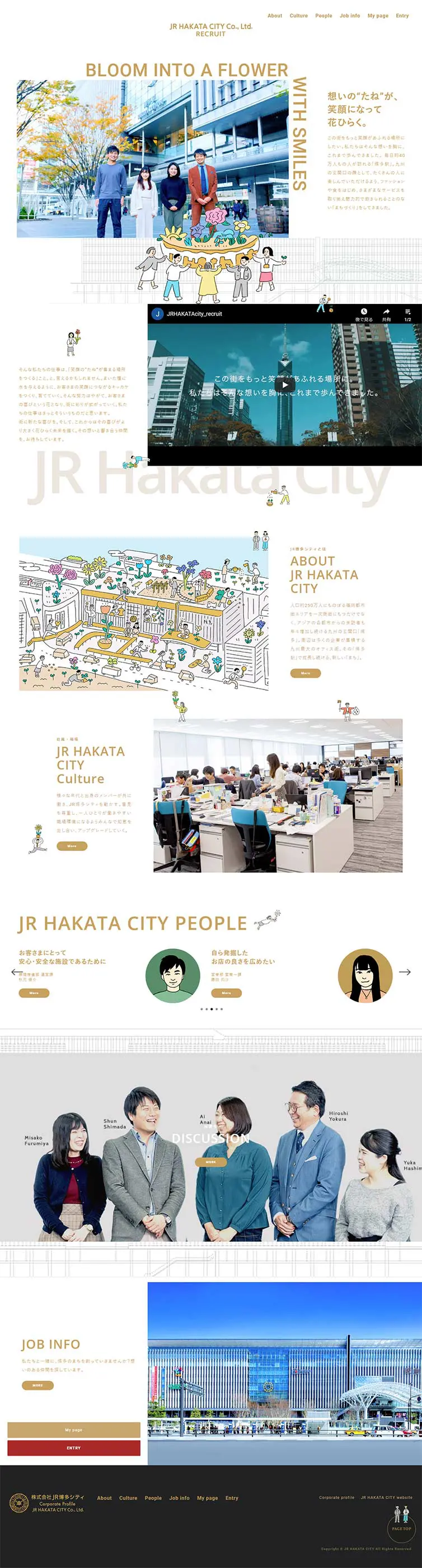 New Graduate Recruitment Site LP design (Services, Insurance, and Finance / Beige tones / Simple) PC version