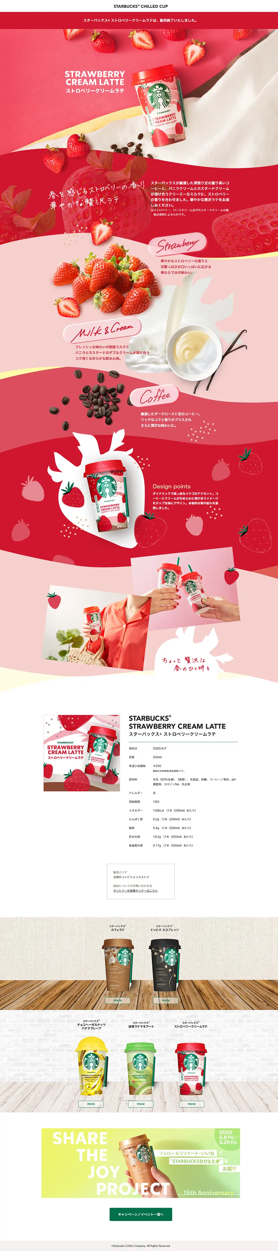 Strawberry Cream Latte LP design (Beverages and Alcohol / Red tones / Cute style) PC version