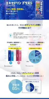 エキセドリンのLPデザイン（日用雑貨／ブルー系／力強い系）PC版