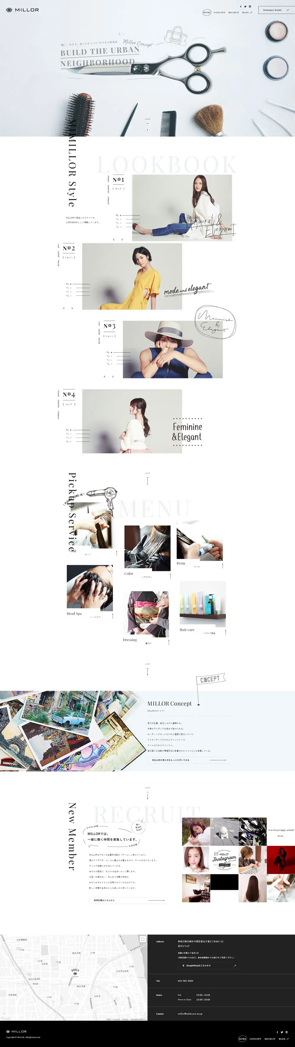 beauty salon LP design (Businesses, companies, stores / White-based / Simple) PC version