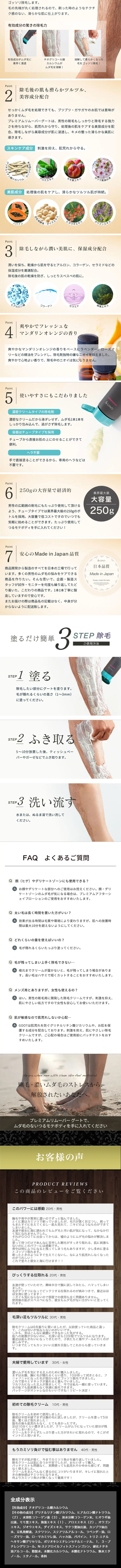 プレミアムリムーバー グートのLPデザイン（美容・スキンケア・香水／ブラック系／かっこいい系）スマホ版