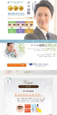 クマ治療のLPデザイン（サービス・保険・金融／ブルー系／信頼・安心系）PC版