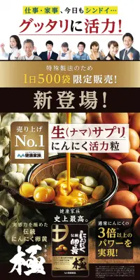 にんにく卵黄　極のLPデザイン（健康・美容食品・サプリ／ゴールド系／健康・癒し系）PC版