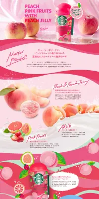 ピーチピンクフルーツ with ピーチジェリーのLPデザイン（飲料・お酒／ピンク系／アート・芸術系）PC版