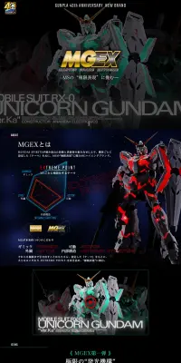 MGEX 1/100 ユニコーンガンダム Ver.KaのLPデザイン（玩具・ホビー・フィギュア／ブラック系／かっこいい系）PC版