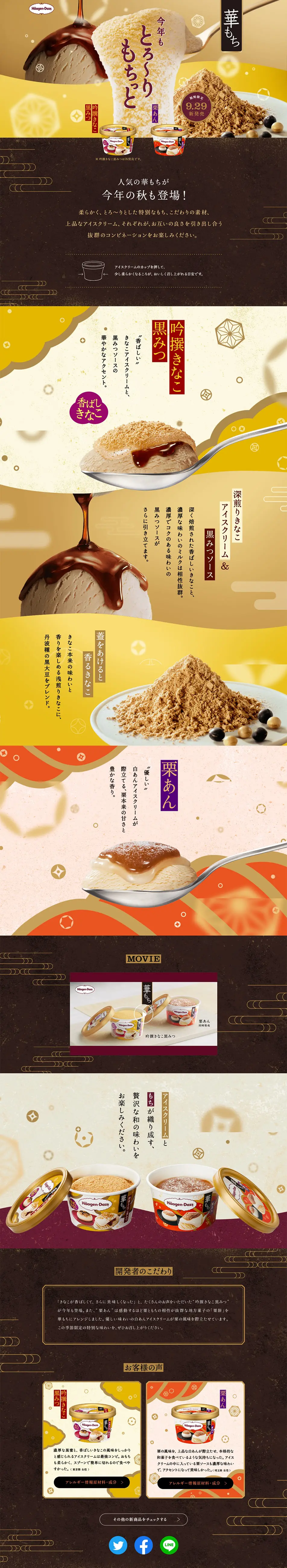 Hanamochi LP design (Sweets and Snacks / Gold tones / Japanese style) PC version