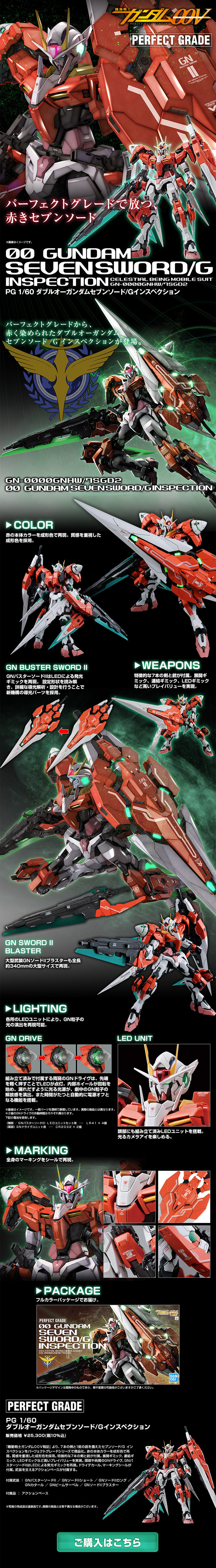 PG 1/60 Double O Gundam Seven Sword/G Inspection LP design (Kids, Baby, Toys / Black-colored / Cool style) PC version
